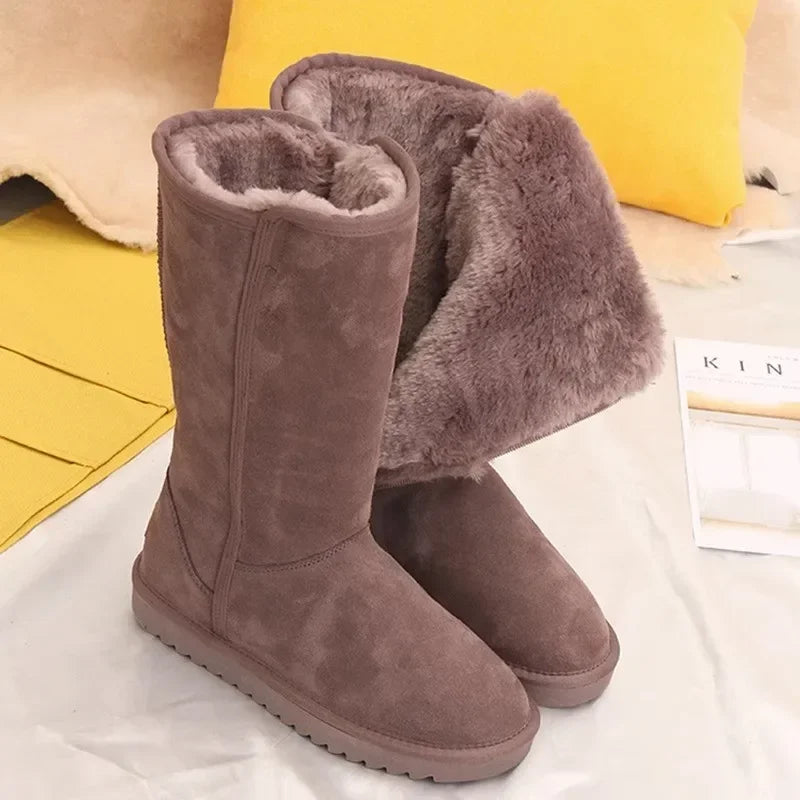 Bottes plates confortables d’hiver avec fermeture éclair pour femme | Idéal pour l’hiver