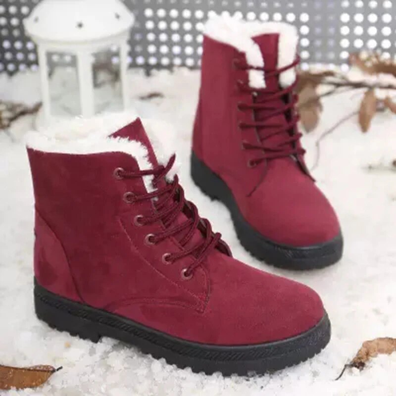 Bottes casual antidérapantes en laine pour femme | Idéal pour l’hiver